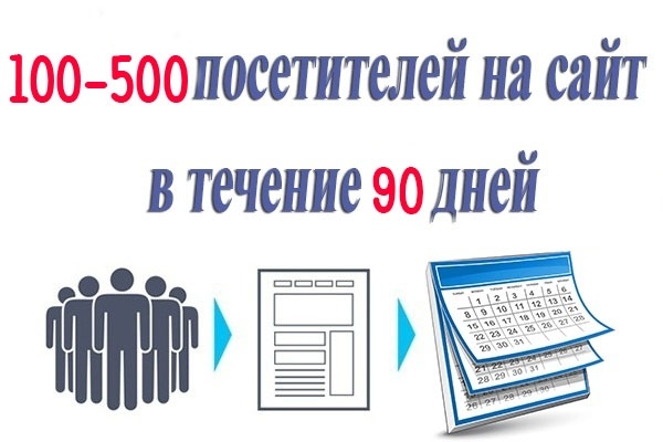 100-500 посетителей на сайт ежедневно в течение 90 дней