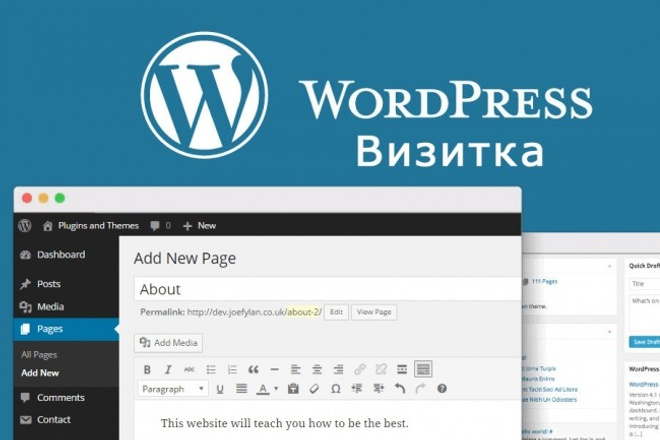 Разработка сайта визитки на WordPress