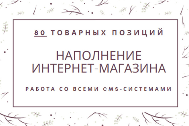 Ручное наполнение интернет-магазина товарами - 80 позиций