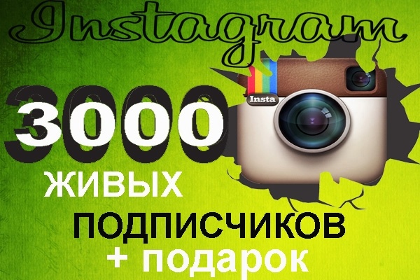 3000 Живых подписчиков в Instagram + подарок