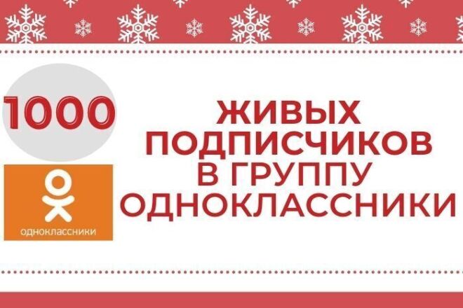 1000 живых участников в группу Одноклассники