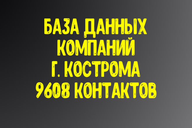 База данных компаний г. Кострома Актуальность январь 2021