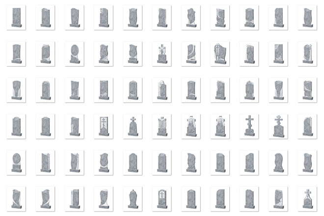 Каталог изображений памятников из Уфалейского мрамора