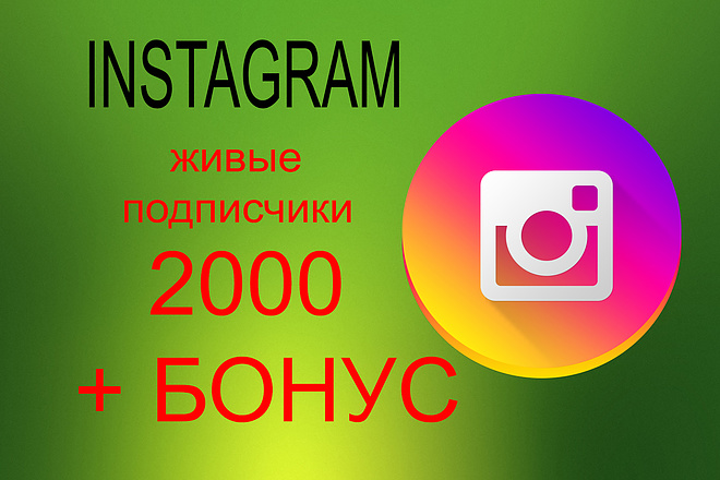 2000 живых подписчиков Instagram + бонус 500 лайков