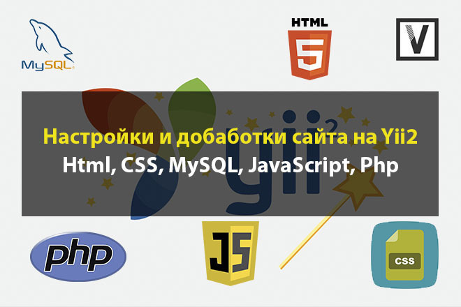 Настройки и доработки сайта на Yii2 фреймворке