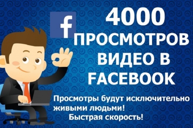 4000 просмотров для видео в Facebook увеличение трафика видео