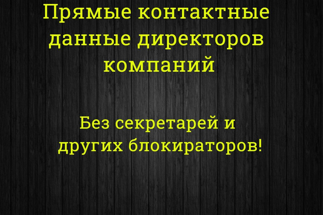 Прямые контактные данные директоров компаний РФ