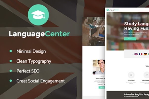 Премиальный шаблон для WP Language Center and Online School