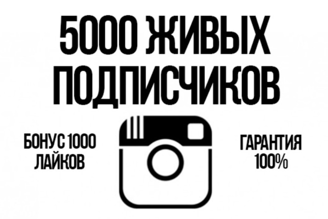 5000 подписчиков инстаграм + 1000 лайков