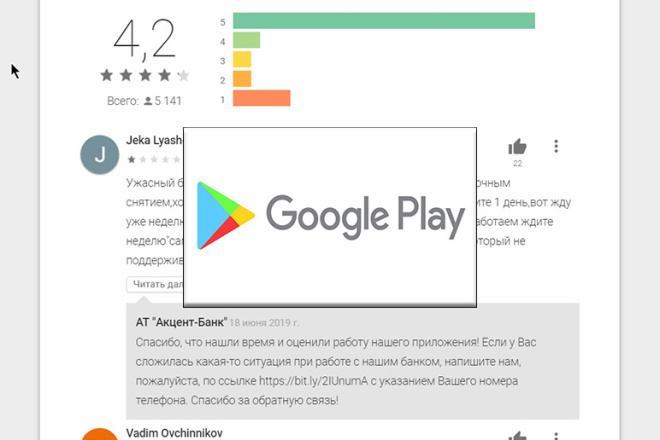 Работа с отзывами от клиентов в Google Play