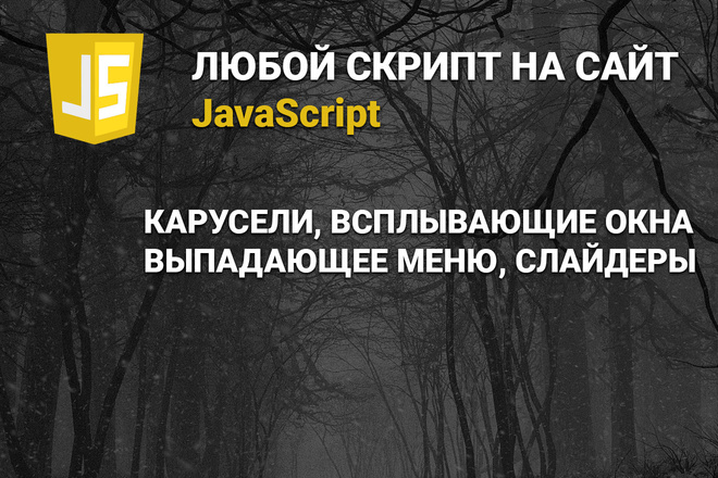 Напишу и установлю любой скрипт на сайт JavaScript