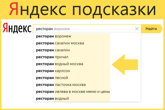 Яндекс подсказки продвижение. Попасть в поисковые подсказки Яндекс