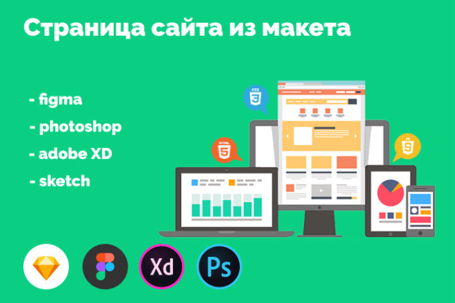Верстка страницы сайта из макета