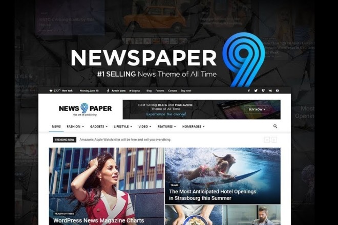 Новостная премиум тема Newspaper 10.2 на русском языке