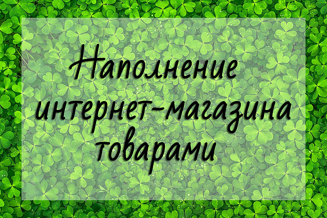 Наполнение интернет-магазина товарами. 100 карточек