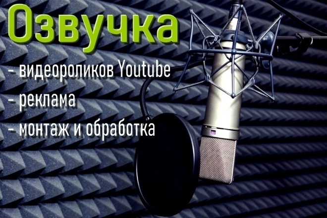 Озвучу ролики для Youtube, реклама, презентации