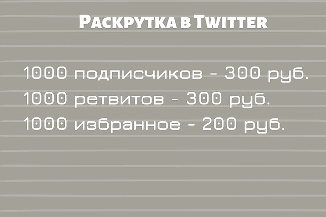 Раскрутка Twitter - 1700 живых подписчиков