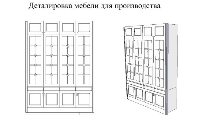 Мебельные чертежи, деталировка мебели
