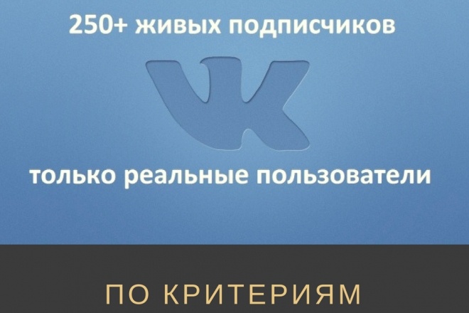 250 участников по критериям в группу Вконтакте