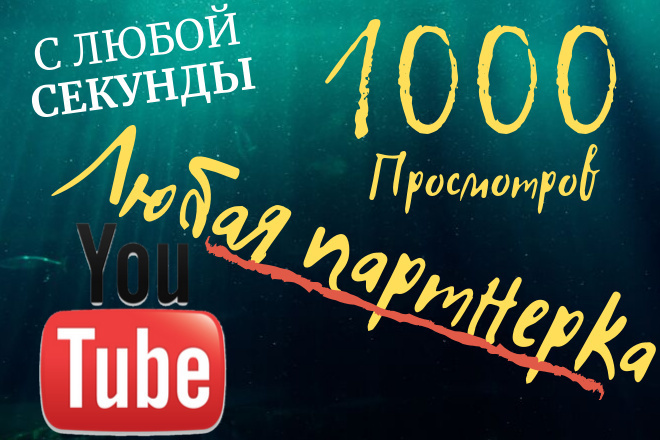 1000 просмотров, любые партнерки, перемотка, скролл