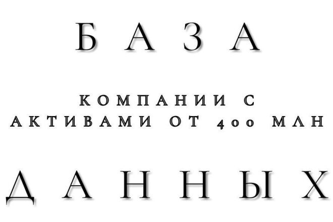 База данных. Компании с активами от 400 млн