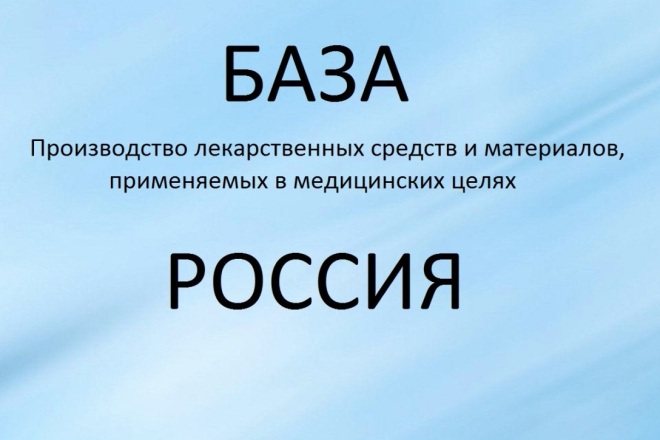 База фармацевтических компаний Россия