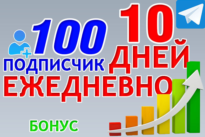 Телеграм подписчиков на канал или группу в течение 10 дней. Бонус