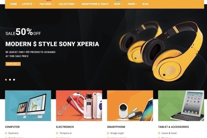 Шаблоны интернет-магазина для Opencart и Shopify