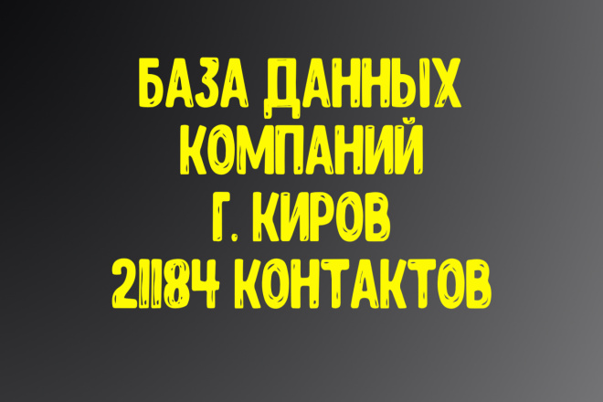 База данных компаний г. Киров. Актуальность январь 2021