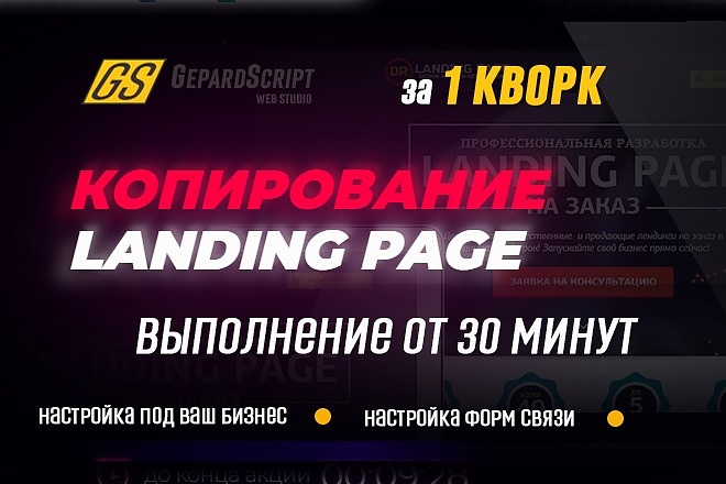 Скопирую любой лендинг, одностраничник, Landing Page и настрою формы