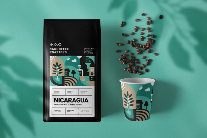 Профессиональный дизайн упаковки для чая, кофе, трав, от студии