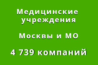 Медицинские учреждения Москвы и МО, 4739 компаний