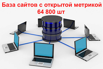 База сайтов с открытой метрикой - 64 800 шт