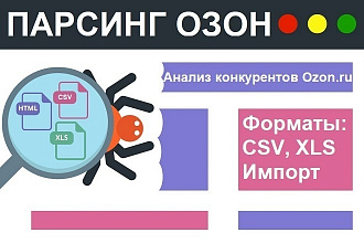 Парсинг Озон, мониторинг цен конкурентов в интернет магазин Ozon.ru
