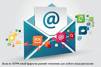 База из 43394 email адресов различной тематики