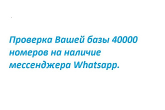 Проверка Вашей базы 40000 номеров на наличие мессенджера Whatsapp
