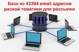 База из 43394 email адресов разной тематики для любого вида рассылки