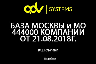 Актуальная база компаний Москвы на 444000 организации от ADV-systems