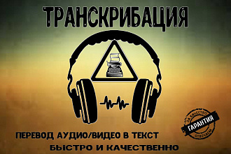 Выполню перевод аудио или видео записи в текст