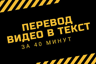 Транскрибация ВИДЕО В ТЕКСТ