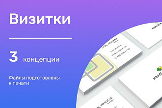 Разработка визитки. Макеты подготовлены к печати