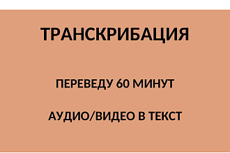 Переведу 60 минут аудио, видео в текст