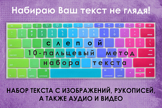 Набор текста с изображений, аудио, видео. Качественно