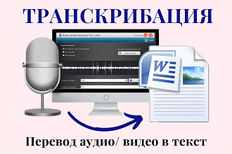 Транскрибация, переведу до 15 минут аудио- или видео в текст