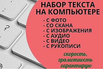 Аудио, видео, и фото в текст
