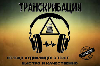 Транскрибация 40 минут текста