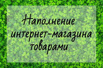 Наполнение интернет-магазина товарами. 100 карточек