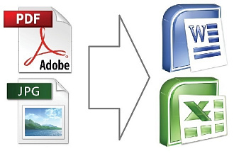 Перевод текста из PDF, JPG, сканов, фото в WORD, EXCEL