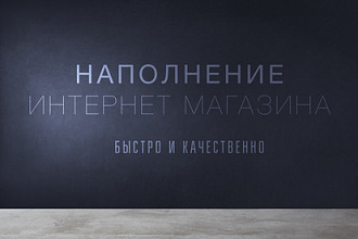Наполнение сайта товарами