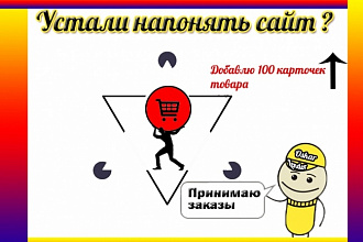 Наполнение интернет-магазина товарами 100 карточек
